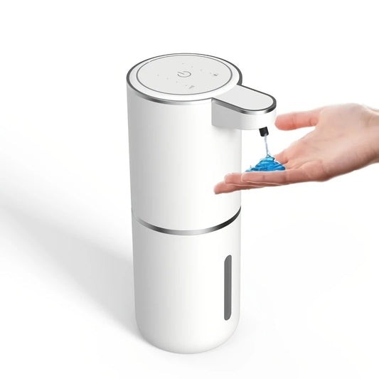 USB Rechargeable Touchless Soap Dispenser, 380ml Capacity | Electric Wall-Mounted 4-Level Adjustable Pump for Bathroom