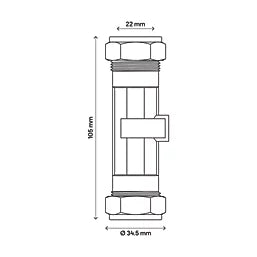 Flomasta Double Check Valve DZR 22mm – High-Quality Backflow Prevention Valve