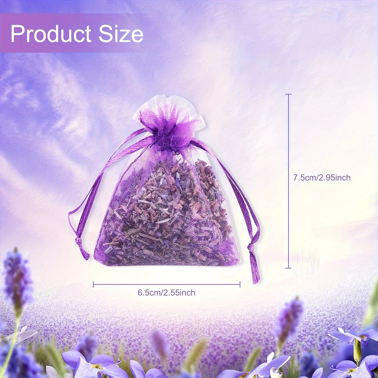 6pcs Advanced Lavender Scented sachets. Dried Flowers and Dried Plants for Bridal Shower Gift, Home Decoration