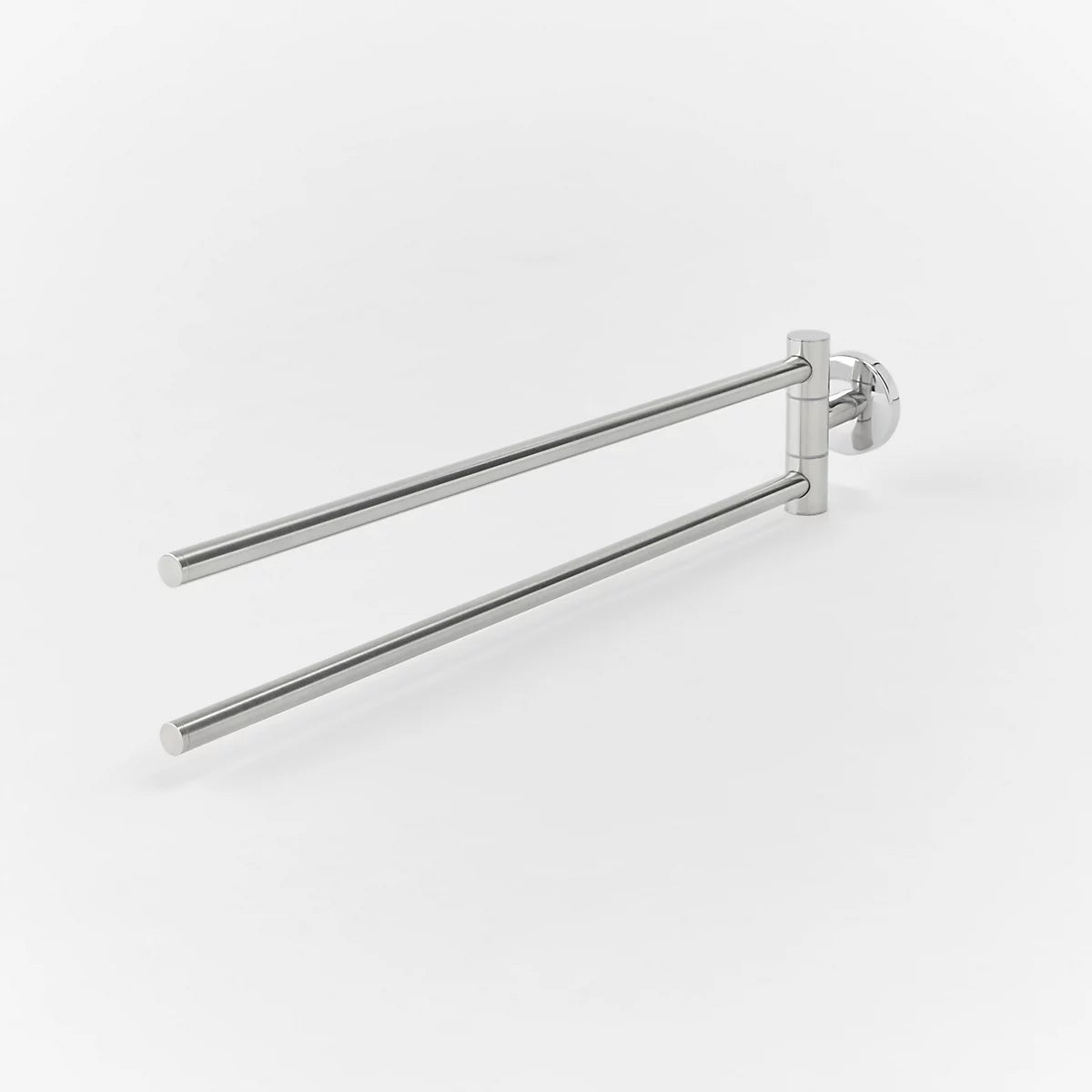 Ormara Silver effect Stainless steel & steel Wall-mounted Double towel rail (W)4