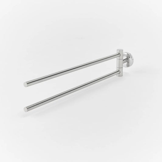 Ormara Silver effect Stainless steel & steel Wall-mounted Double towel rail (W)4